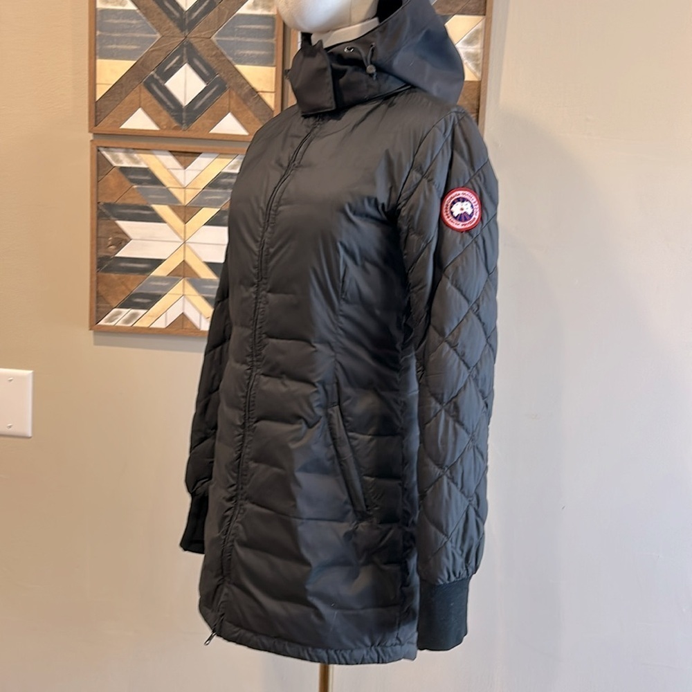 Canada Goose Stellarton Hooded Down Coat Jacket Black XS *As-Is* - Picture 3 of 13